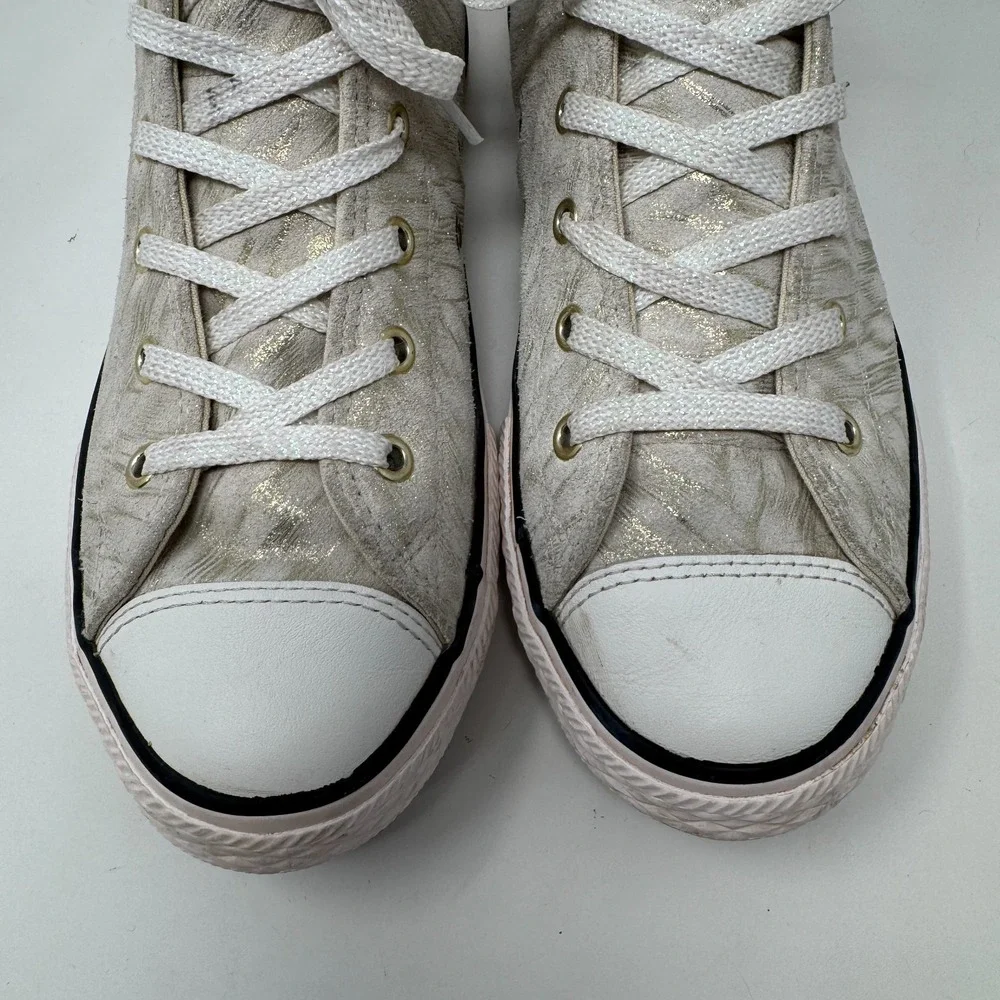 Converse Chuck Taylor Ctas Side Zipper Gold Brush Junior Girls Size 5